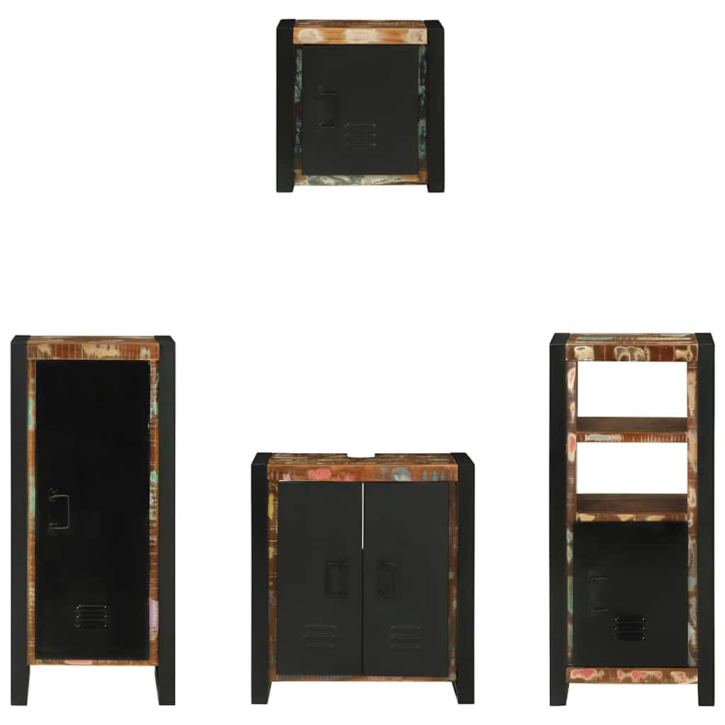 Set di mobili per il bagno 4 pcs Legno Recuperato Massello | homemem39