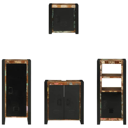 Set di mobili per il bagno 4 pcs Legno Recuperato Massello | homemem39