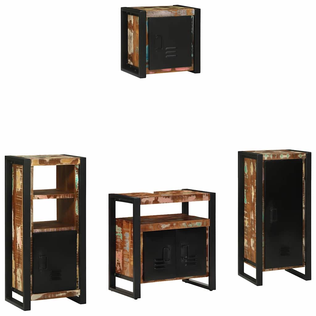 Set di mobili per il bagno 4 pcs Legno Recuperato Massello | homemem39