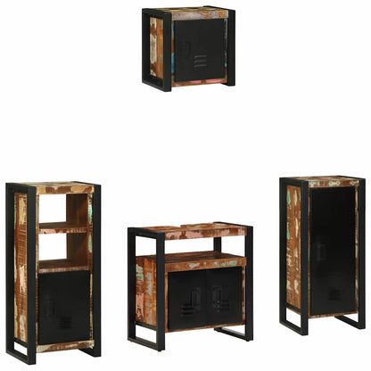 Set di mobili per il bagno 4 pcs Legno Recuperato Massello | homemem39