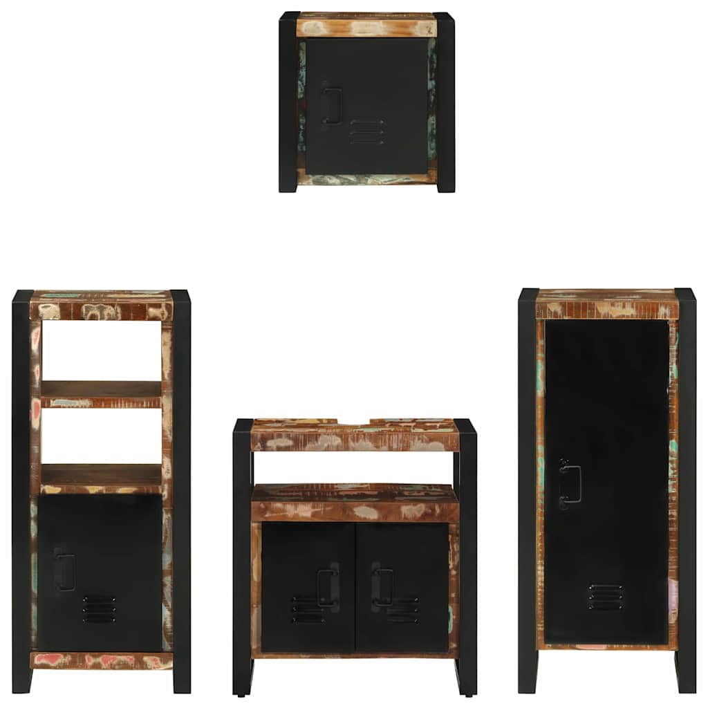 Set di mobili per il bagno 4 pcs Legno Recuperato Massello | homemem39