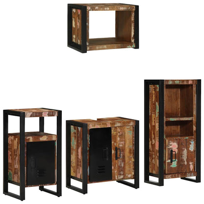 Set di mobili per il bagno 4 pcs Legno Recuperato Massello | homemem39