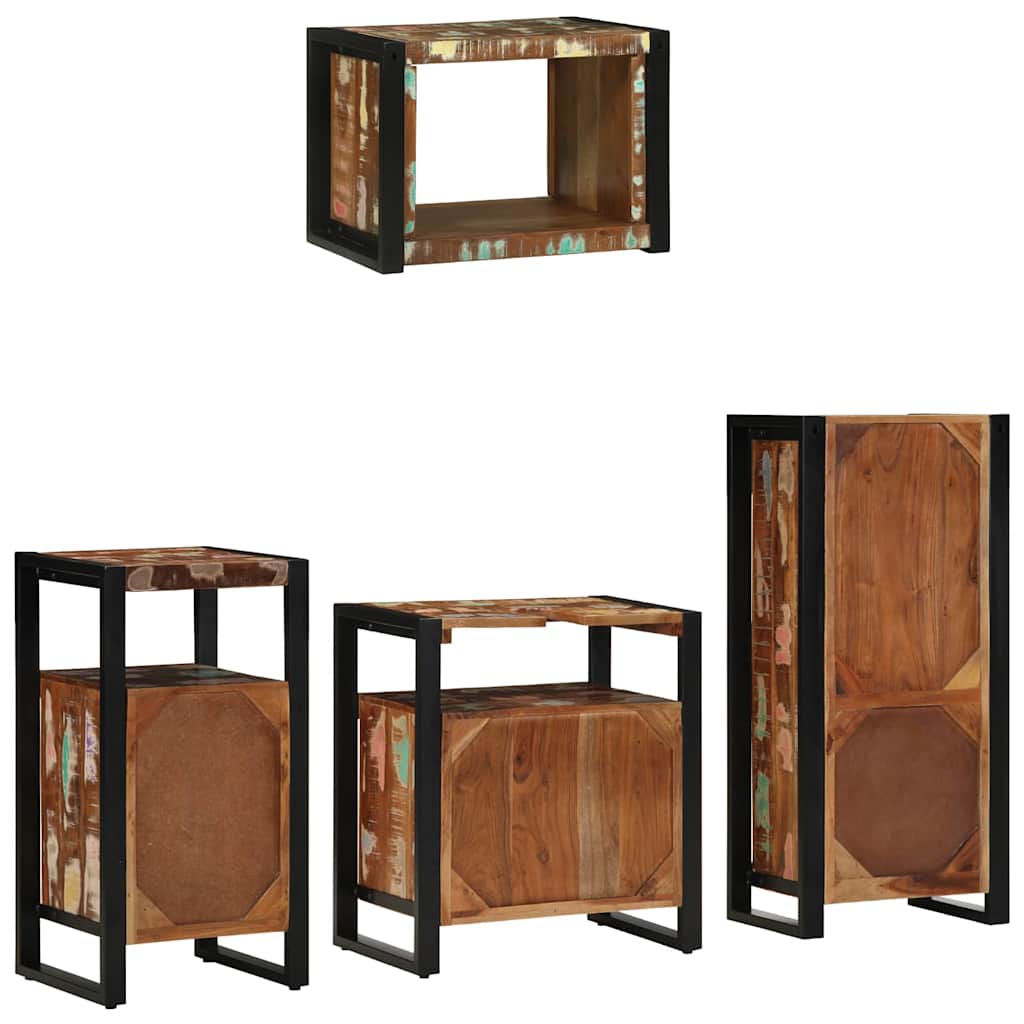 Set di mobili per il bagno 4 pcs Legno Recuperato Massello | homemem39