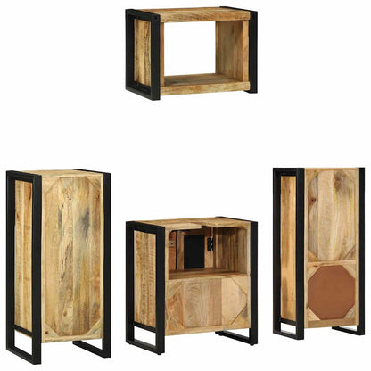 Set di mobili per il bagno 4 pz Marrone e Nero | homemem39