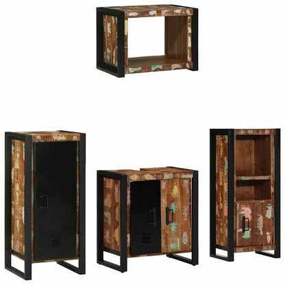 Set di mobili per il bagno 4 pcs Legno Recuperato Massello | homemem39