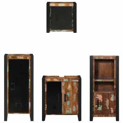 Set di mobili per il bagno 4 pcs Legno Recuperato Massello | homemem39
