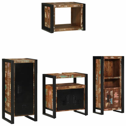Set di mobili per il bagno 4 pcs Legno Recuperato Massello | homemem39
