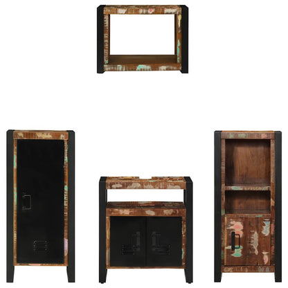 Set di mobili per il bagno 4 pcs Legno Recuperato Massello | homemem39