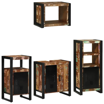 Set di mobili per il bagno 4 pcs Legno Recuperato Massello | homemem39