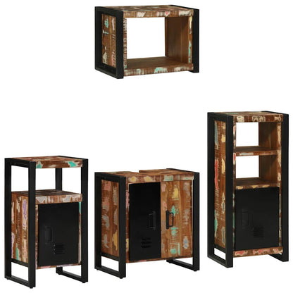 Set di mobili per il bagno 4 pcs Legno Recuperato Massello | homemem39