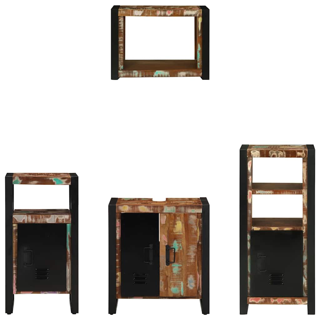 Set di mobili per il bagno 4 pcs Legno Recuperato Massello | homemem39