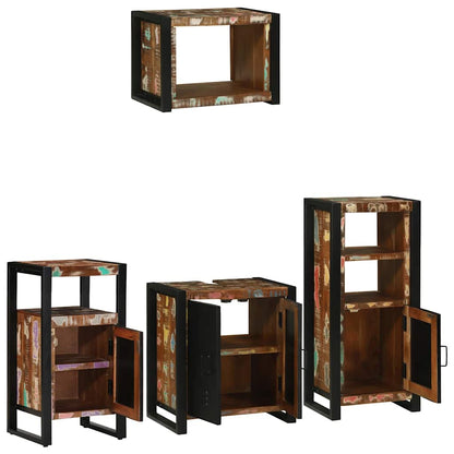 Set di mobili per il bagno 4 pcs Legno Recuperato Massello | homemem39