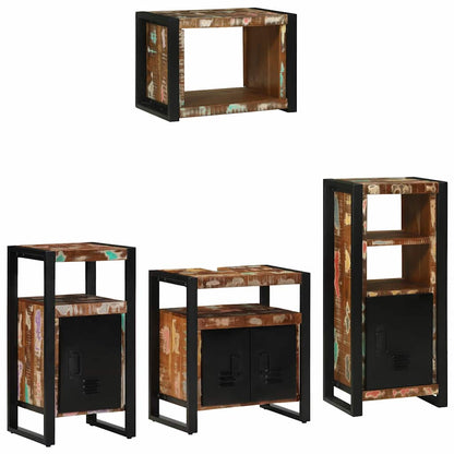 Set di mobili per il bagno 4 pcs Legno Recuperato Massello | homemem39
