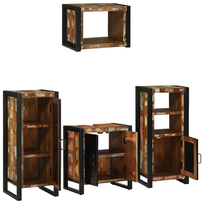 Set di mobili per il bagno 4 pcs Legno Recuperato Massello | homemem39