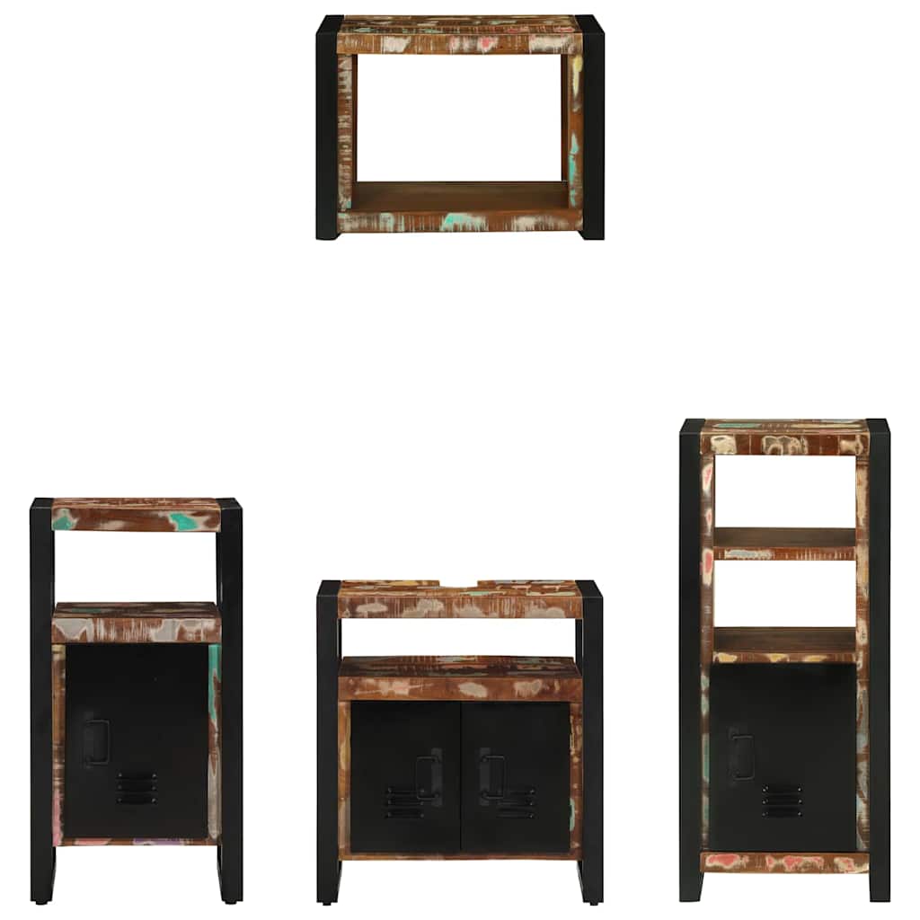 Set di mobili per il bagno 4 pcs Legno Recuperato Massello | homemem39