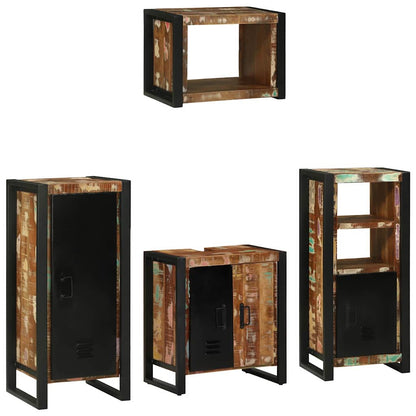 Set di mobili per il bagno 4 pcs Legno Recuperato Massello | homemem39