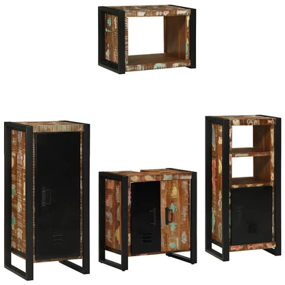 Set di mobili per il bagno 4 pcs Legno Recuperato Massello | homemem39