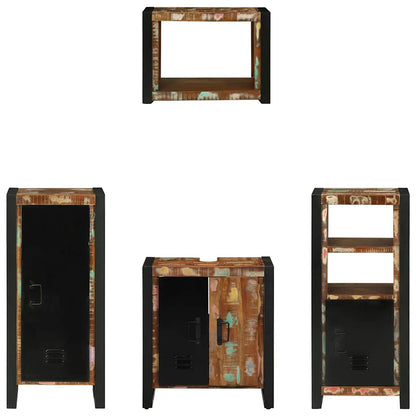 Set di mobili per il bagno 4 pcs Legno Recuperato Massello | homemem39