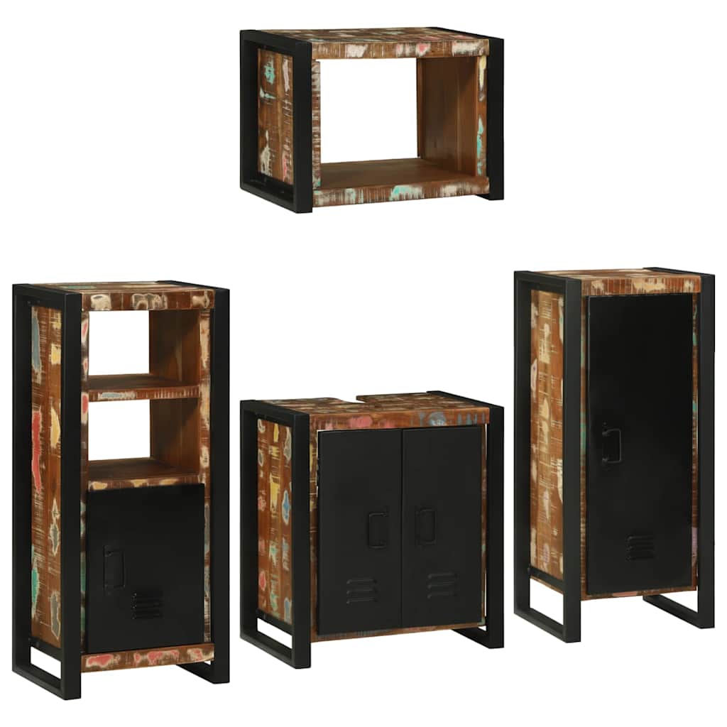Set di mobili per il bagno 4 pcs Legno massello riciclato | homemem39