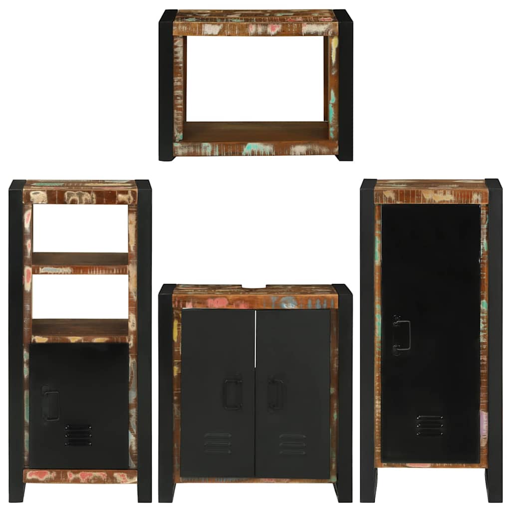 Set di mobili per il bagno 4 pcs Legno massello riciclato | homemem39