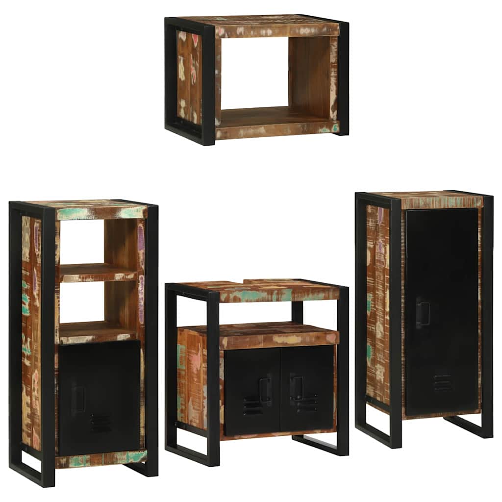 Set di mobili per il bagno 4 pcs Legno massello riciclato | homemem39