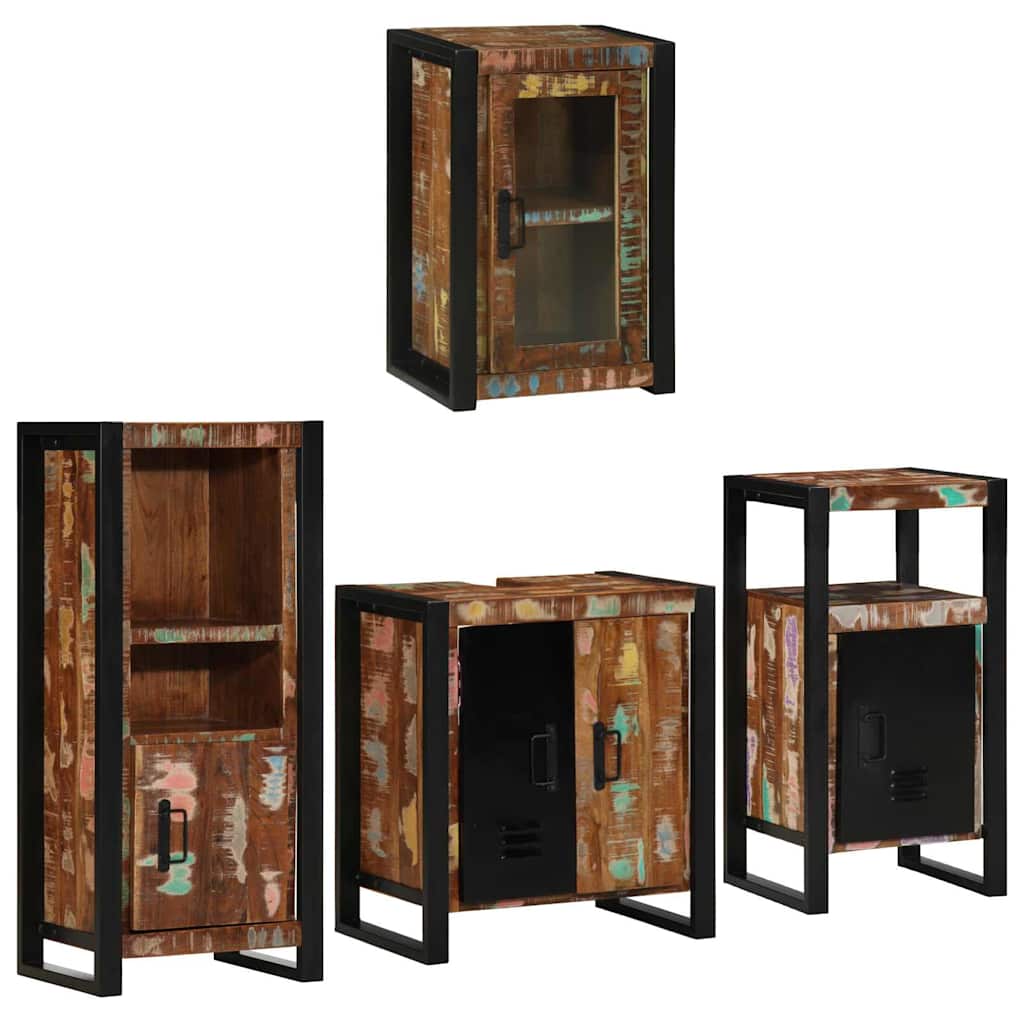 Set di mobili per il bagno 4 pcs Legno massello riciclato | homemem39