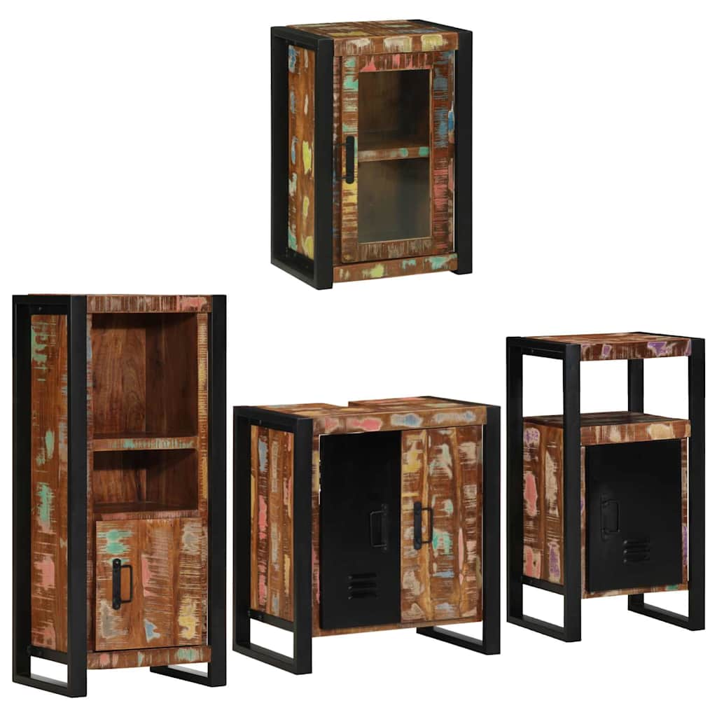 Set di mobili per il bagno 4 pcs Legno massello riciclato | homemem39