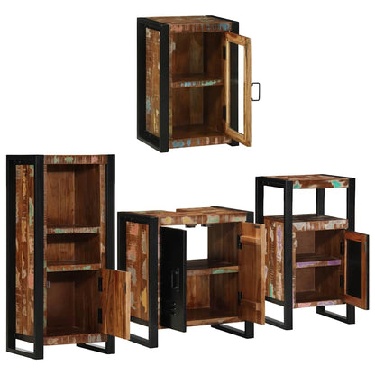 Set di mobili per il bagno 4 pcs Legno massello riciclato | homemem39