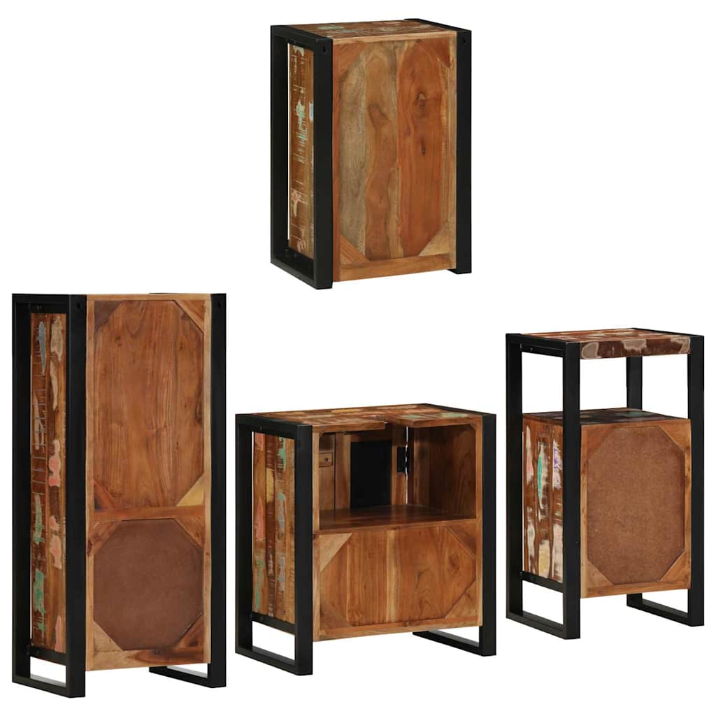 Set di mobili per il bagno 4 pcs Legno massello riciclato | homemem39