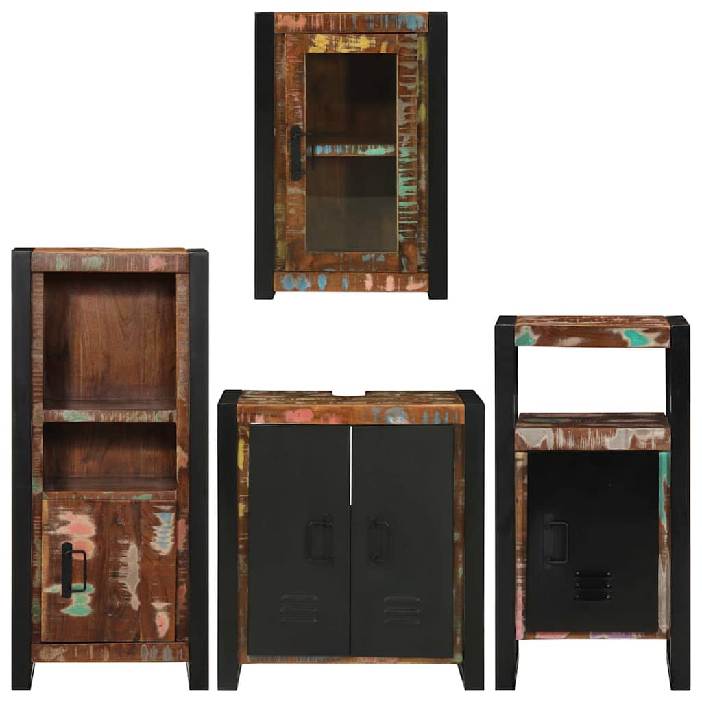 Set di mobili per il bagno 4 pcs Legno massello riciclato | homemem39