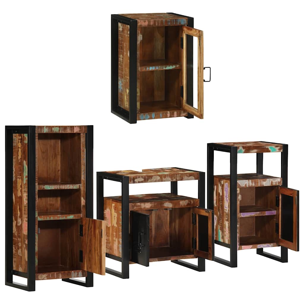 Set di mobili per il bagno 4 pcs Legno massello riciclato | homemem39