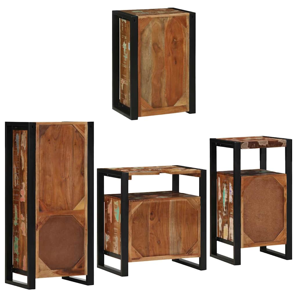 Set di mobili per il bagno 4 pcs Legno massello riciclato | homemem39