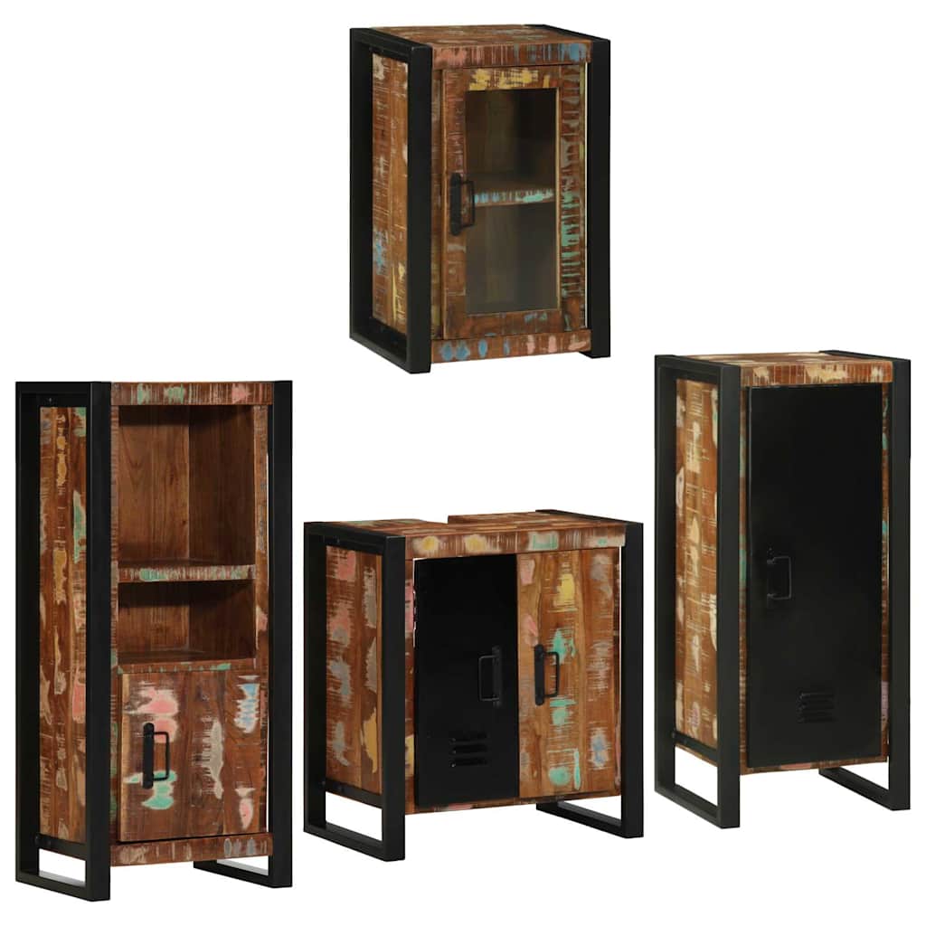 Set di mobili per il bagno 4 pcs Legno massello riciclato | homemem39