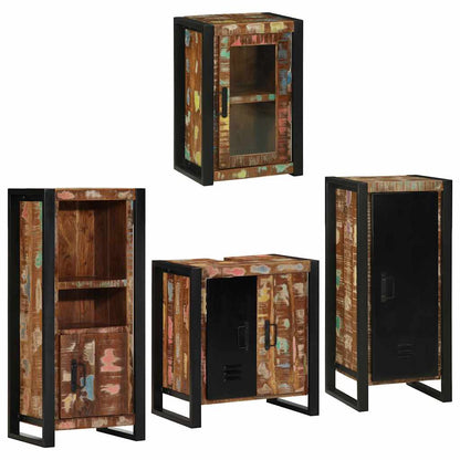 Set di mobili per il bagno 4 pcs Legno massello riciclato | homemem39