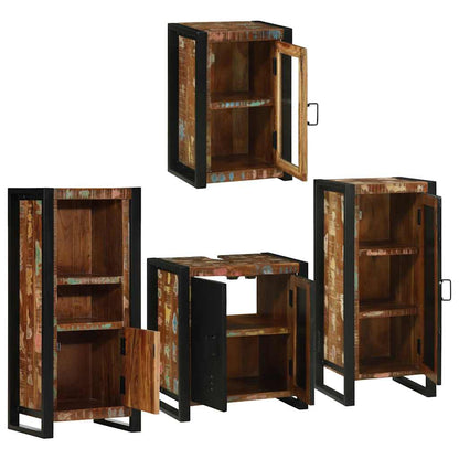 Set di mobili per il bagno 4 pcs Legno massello riciclato | homemem39