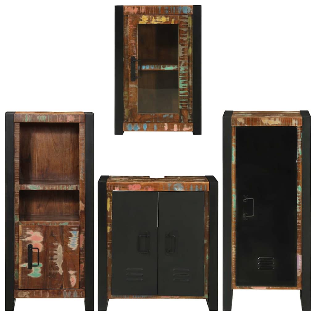 Set di mobili per il bagno 4 pcs Legno massello riciclato | homemem39