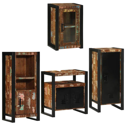 Set di mobili per il bagno 4 pcs Legno massello riciclato | homemem39