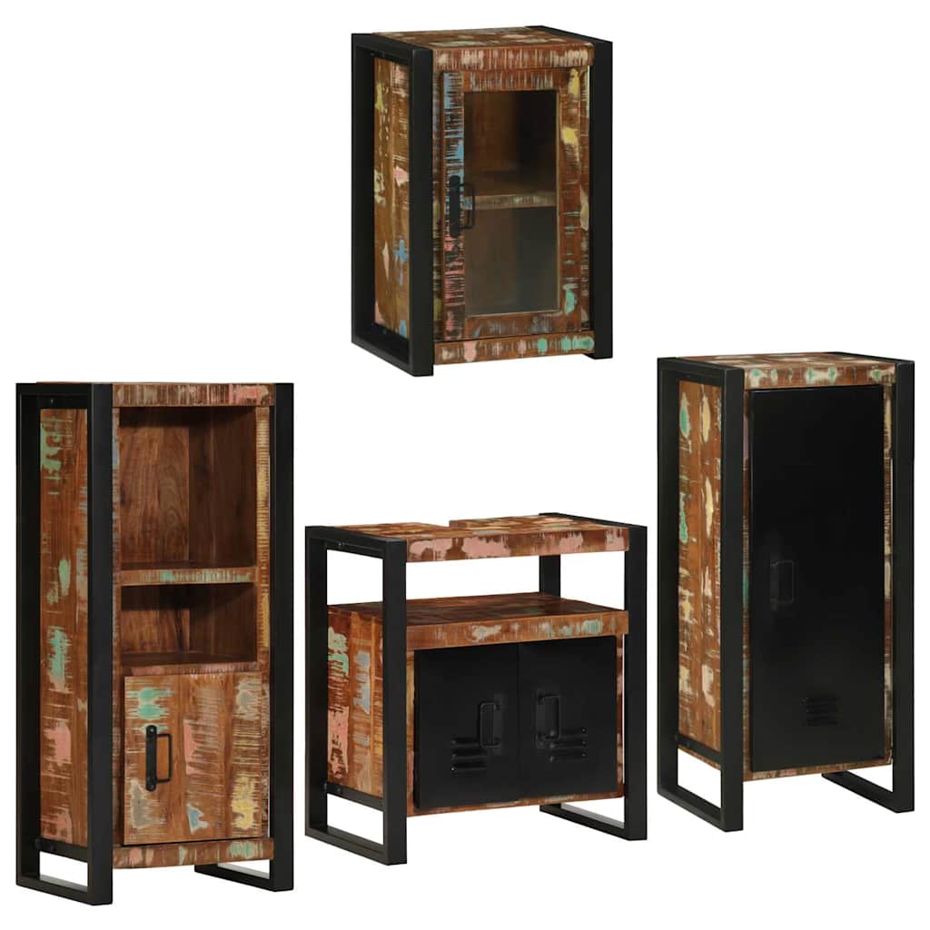 Set di mobili per il bagno 4 pcs Legno massello riciclato | homemem39