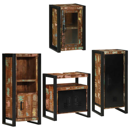 Set di mobili per il bagno 4 pcs Legno massello riciclato | homemem39