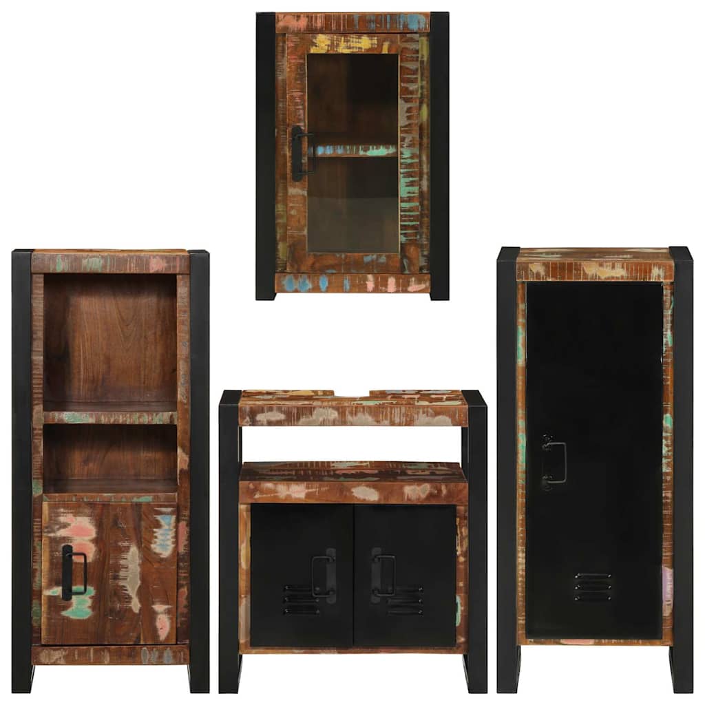 Set di mobili per il bagno 4 pcs Legno massello riciclato | homemem39