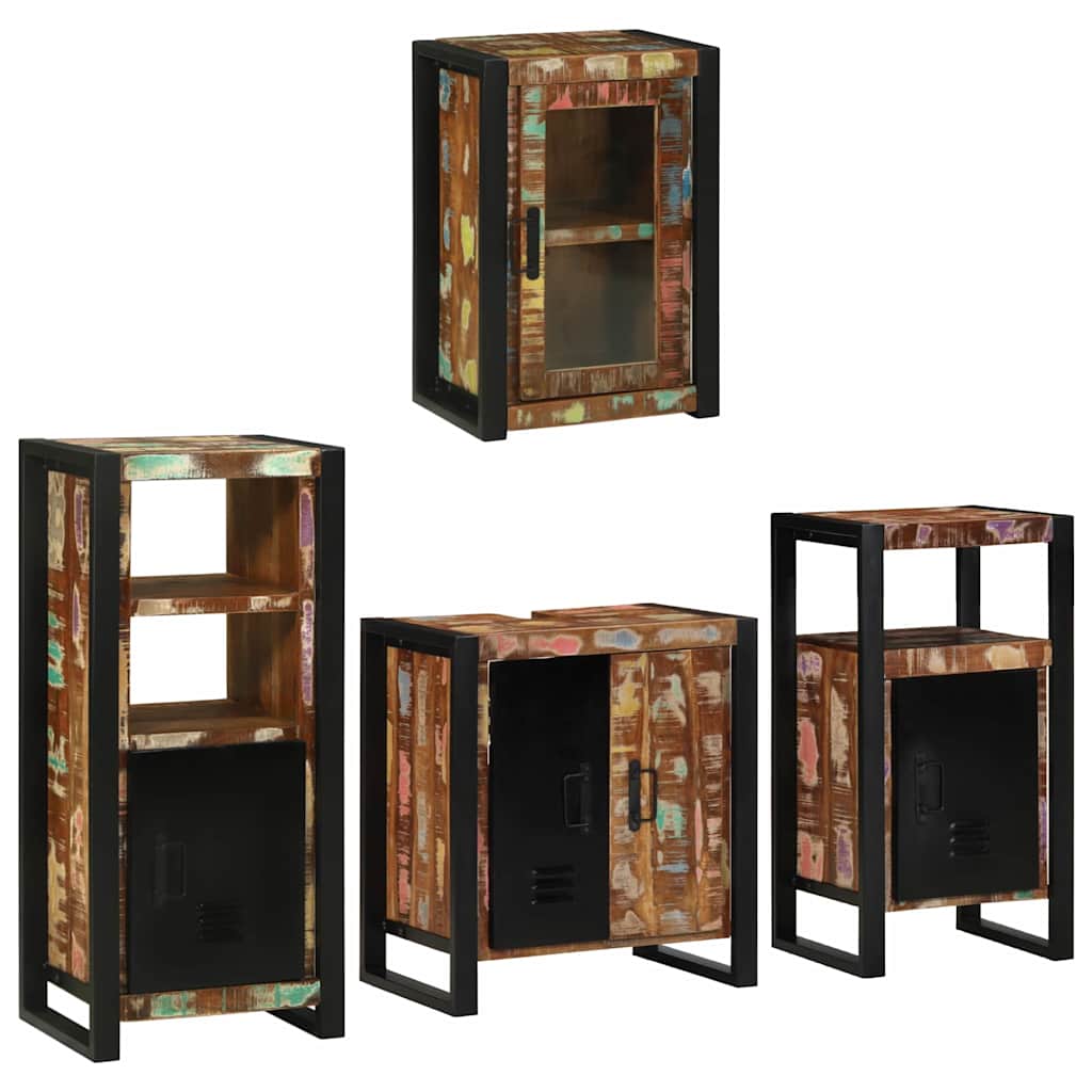 Set di mobili per il bagno 4 pcs Legno massello riciclato | homemem39