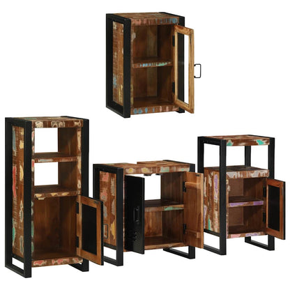 Set di mobili per il bagno 4 pcs Legno massello riciclato | homemem39