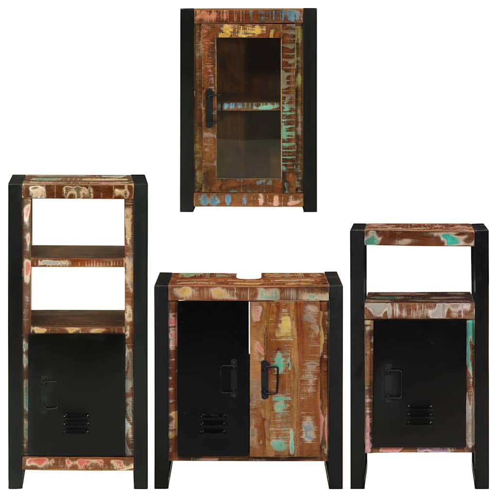 Set di mobili per il bagno 4 pcs Legno massello riciclato | homemem39