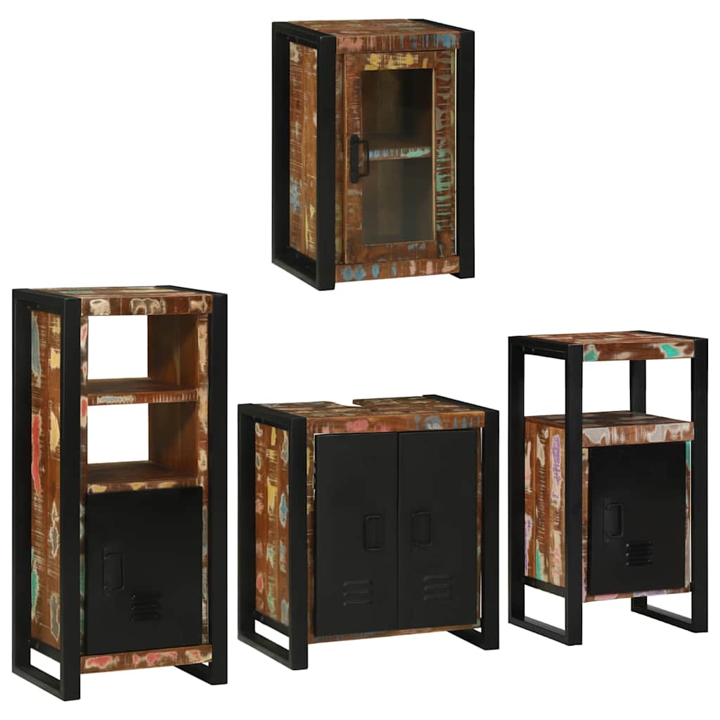 Set di mobili per il bagno 4 pcs Legno massello riciclato | homemem39