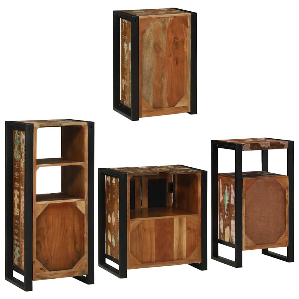 Set di mobili per il bagno 4 pcs Legno massello riciclato | homemem39