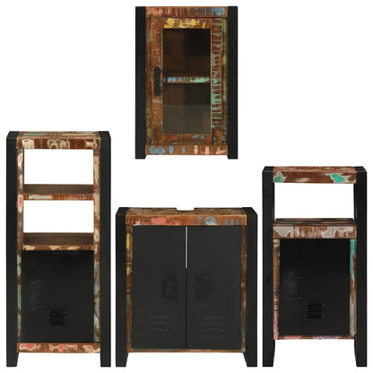 Set di mobili per il bagno 4 pcs Legno massello riciclato | homemem39