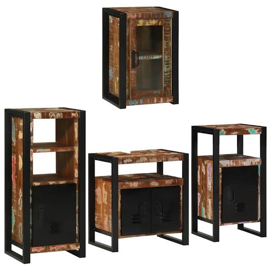 Set di mobili per il bagno 4 pcs Legno massello riciclato | homemem39