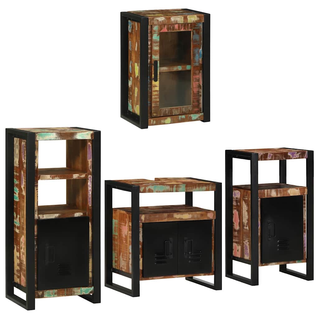 Set di mobili per il bagno 4 pcs Legno massello riciclato | homemem39