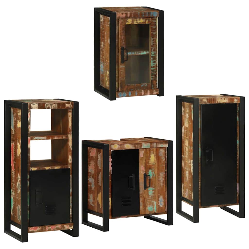 Set di mobili per il bagno 4 pcs Legno massello riciclato | homemem39