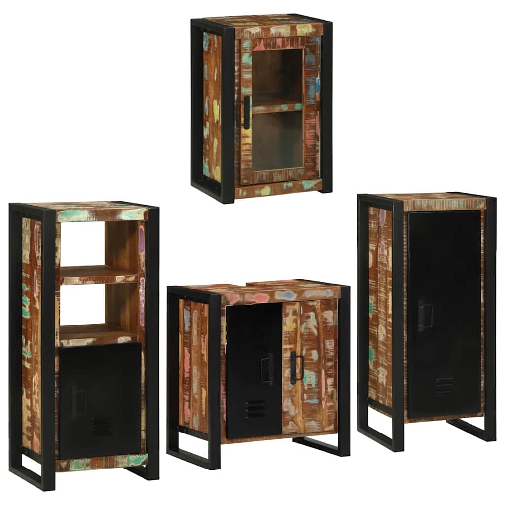 Set di mobili per il bagno 4 pcs Legno massello riciclato | homemem39